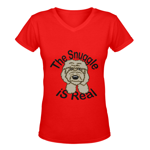 The Snuggle Is Real Women's Deep V-neck T-shirt (Model T19)