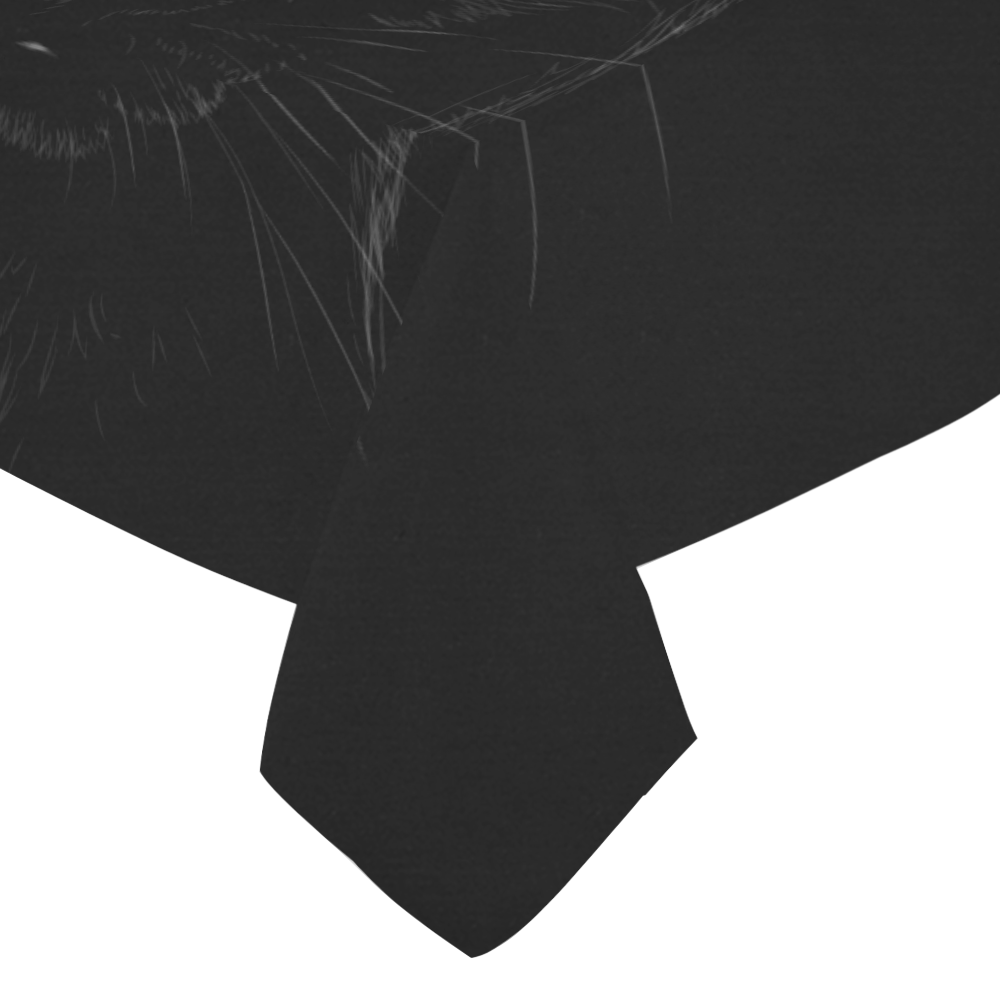 Black Cat Cotton Linen Tablecloth 52"x 70"