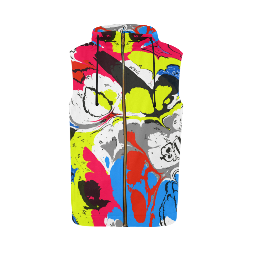 Colorful distorted shapes2 All Over Print Sleeveless Zip Up Hoodie for Men (Model H16)