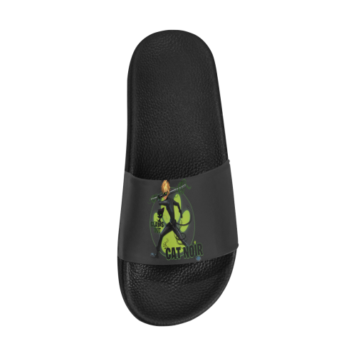 cat noir2 Men's Slide Sandals (Model 057)