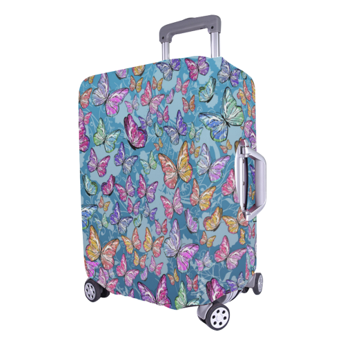 Colorful Butterfly Print Juleez Luggage Cover/Large 26"-28"