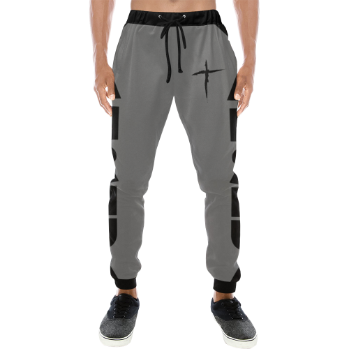 Yahshua Joggers (Gray) Men's All Over Print Sweatpants/Large Size (Model L11)