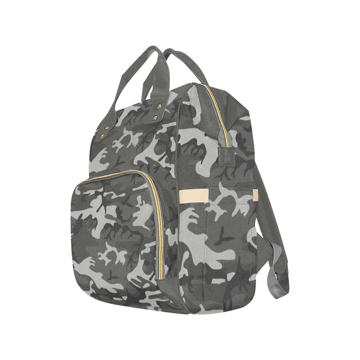 Gray camouflage Multi-Function Diaper Backpack/Diaper Bag (Model 1688)