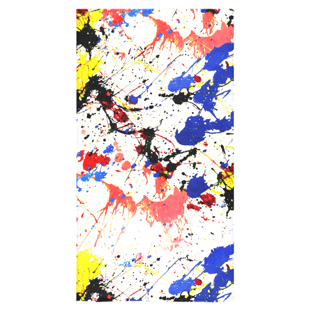 Blue and Red Paint Splatter Bath Towel 30"x56"