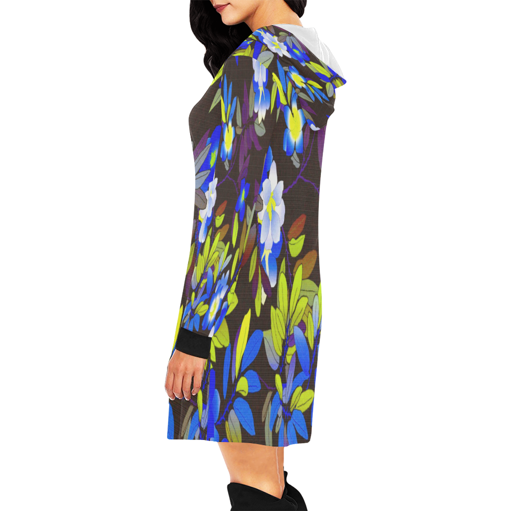 FLORAL DESIGN 1 All Over Print Hoodie Mini Dress (Model H27)
