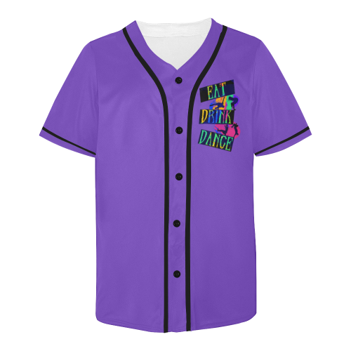 Break Dancing Colorful / Purple All Over Print Baseball Jersey for Men (Model T50)