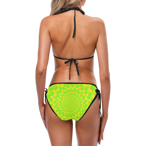 Green spiral Custom Bikini Swimsuit (Model S01)