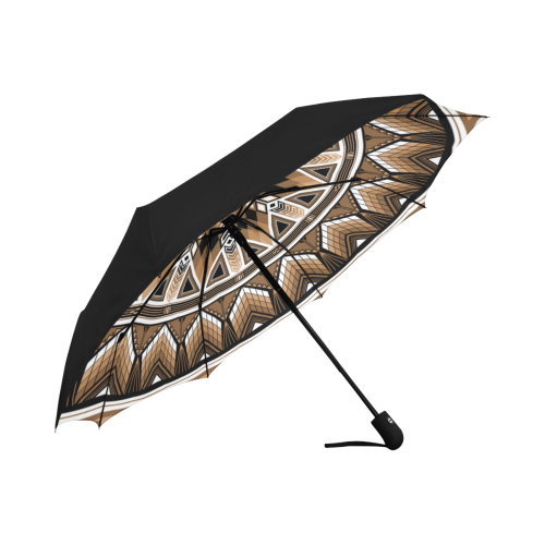 Sacred Places Brown Anti-UV Auto-Foldable Umbrella (Underside Printing) (U06)