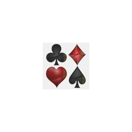 Las Vegas Black and Red Casino Poker Card Shapes Personalized Temporary Tattoo (15 Pieces)