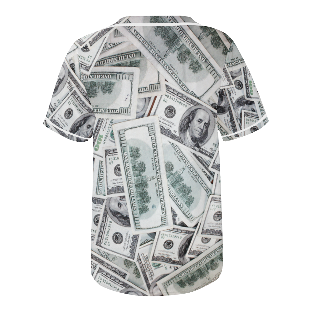 Cash Money / Hundred Dollar Bills All Over Print Baseball Jersey for Men (Model T50)