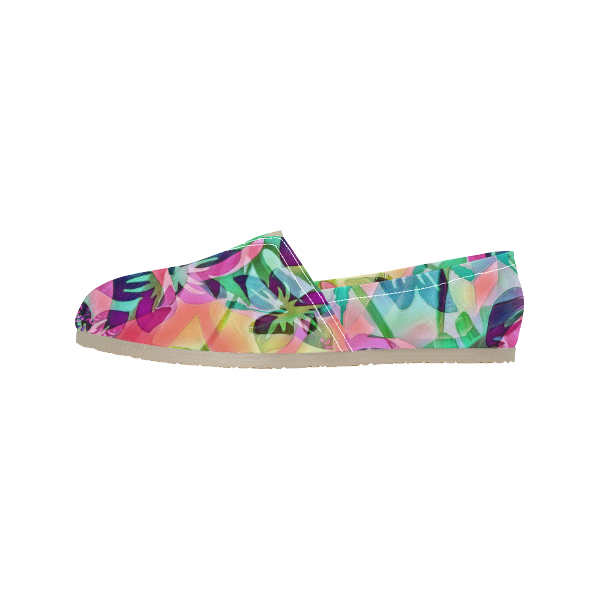 trendy floral mix 818B by JamColors Women's Classic Canvas Slip-On (Model 1206)