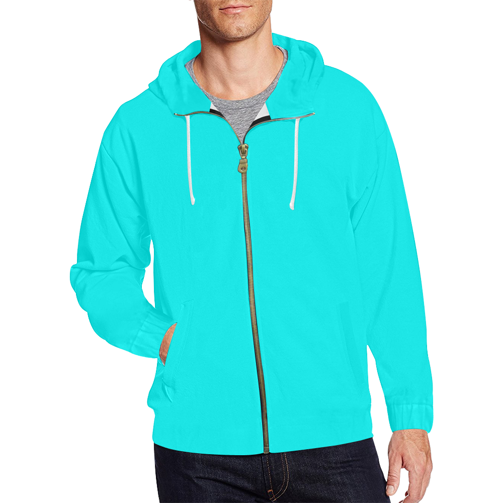 Teal store zipper hoodie