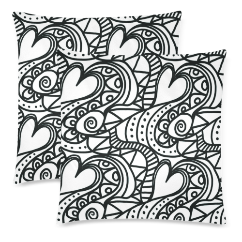 15sw Custom Zippered Pillow Cases 18"x 18" (Twin Sides) (Set of 2)
