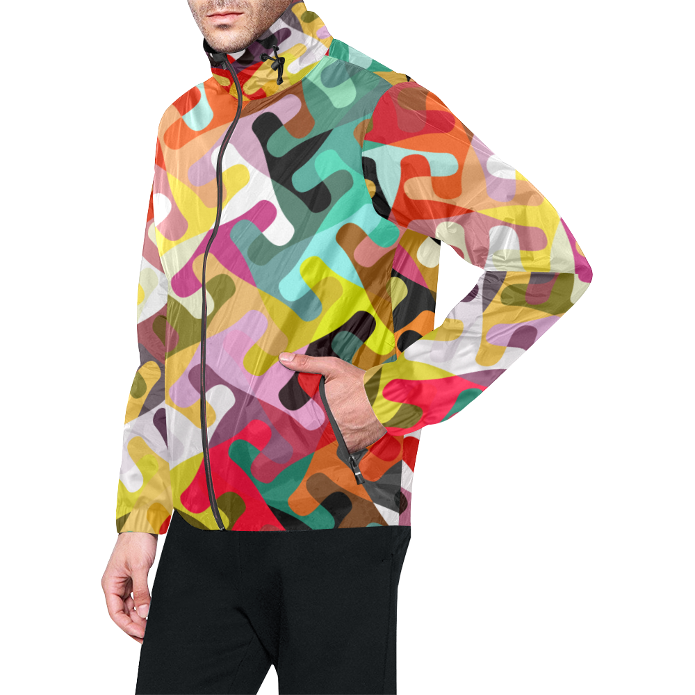 Colorful shapes Unisex All Over Print Windbreaker (Model H23)