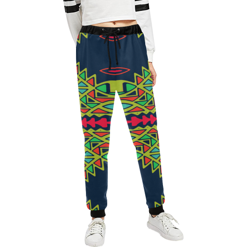 Distorted shapes on a blue background Unisex All Over Print Sweatpants (Model L11)