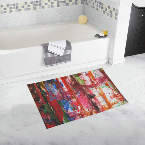 Paint on a white background Bath Rug 20''x 32''