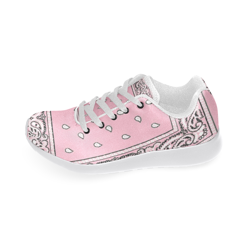 Pink Bandana Men-White Men’s Running Shoes (Model 020)