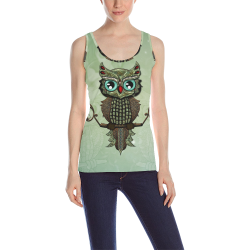 Wonderful owl, diamonds All Over Print Tank Top for Women (Model T43)