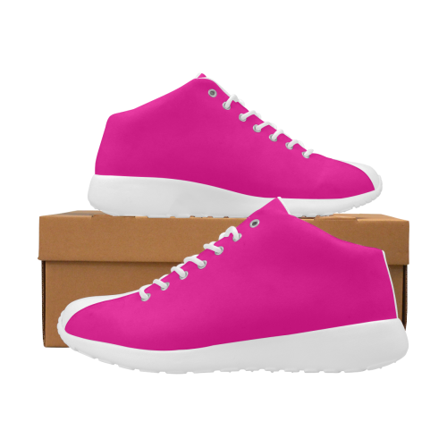 Hot Fuchsia Pink Solid Colored Women's Basketball Training Shoes/Large Size (Model 47502)