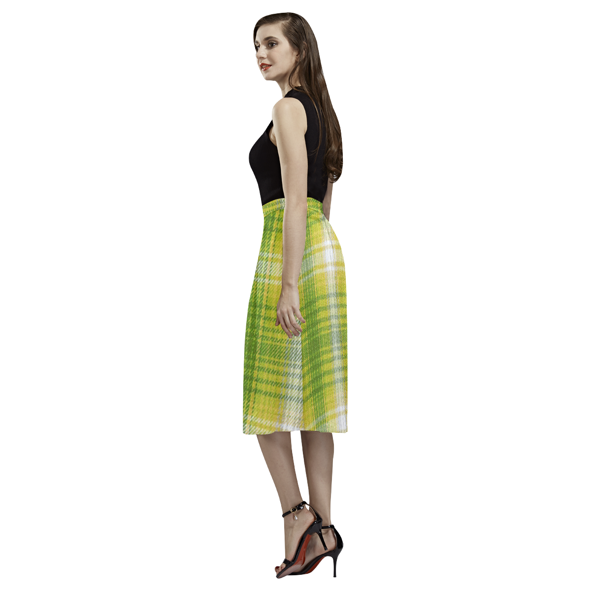 PLAID-320 Aoede Crepe Skirt (Model D16)