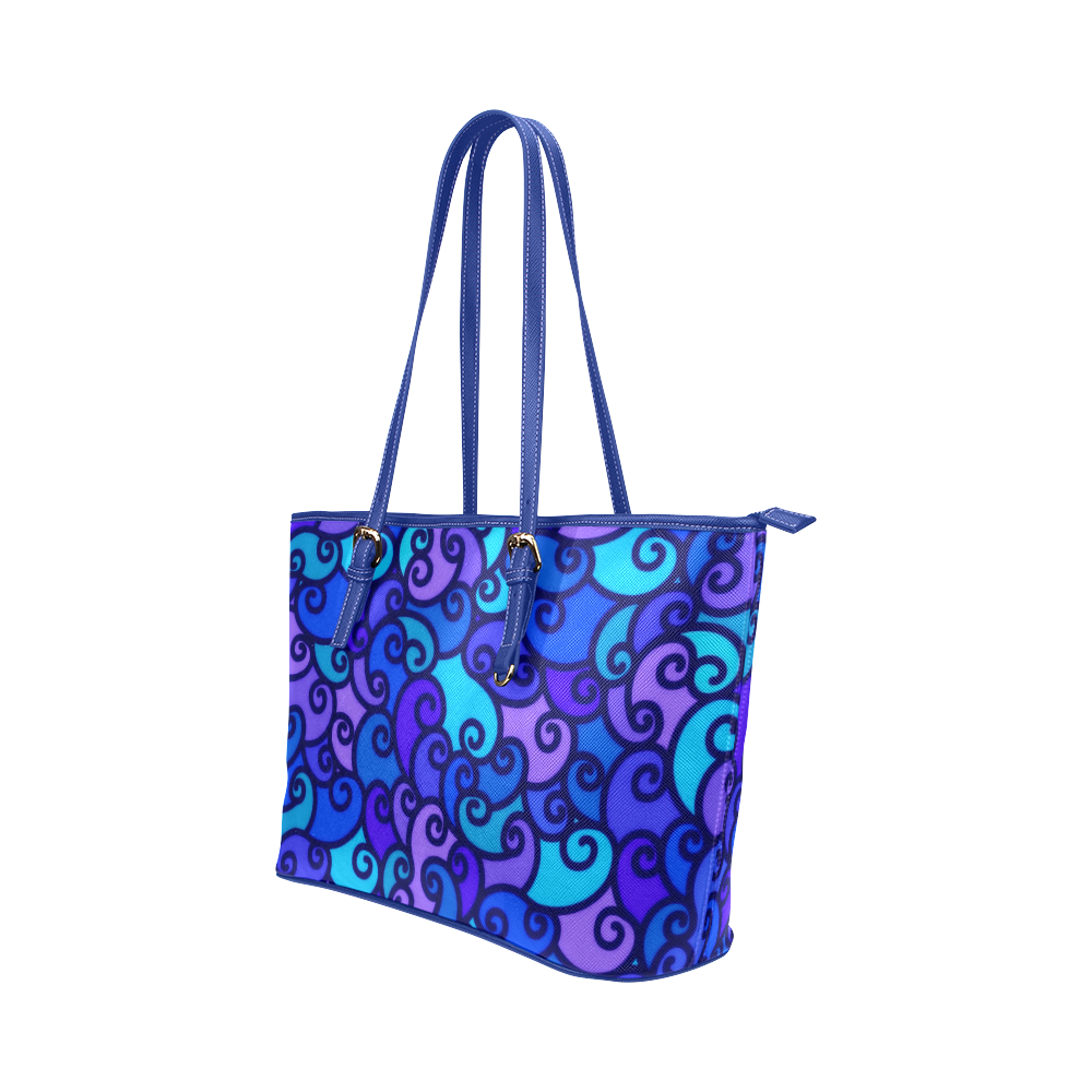 Waves Leather Tote Bag/Small (Model 1651)