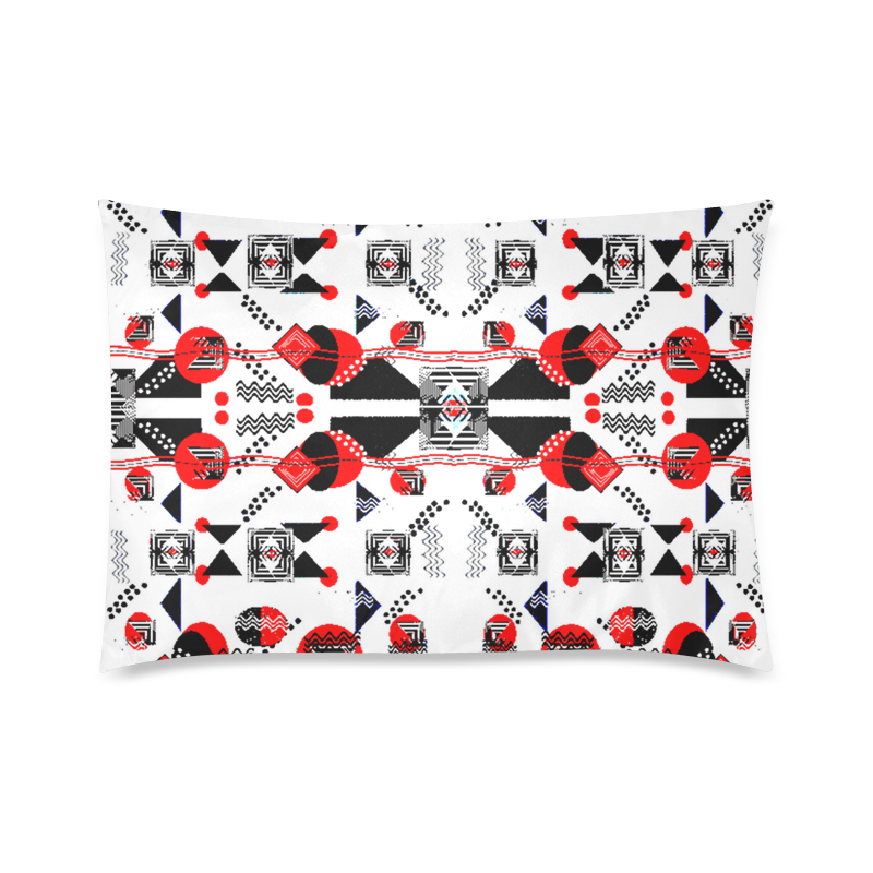 Creative geometric red and black zippered pillow case 20x30 Custom Zippered Pillow Case 20"x30"(Twin Sides)