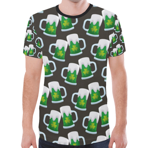St Patrick day beer mug green lucky Irish New All Over Print T-shirt for Men (Model T45)