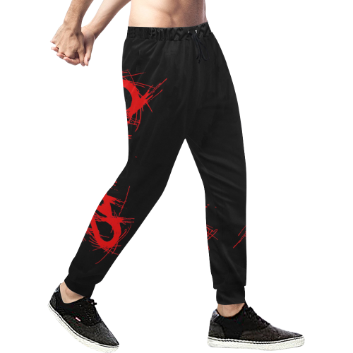 suicide red -black joggers Men's All Over Print Sweatpants (Model L11)