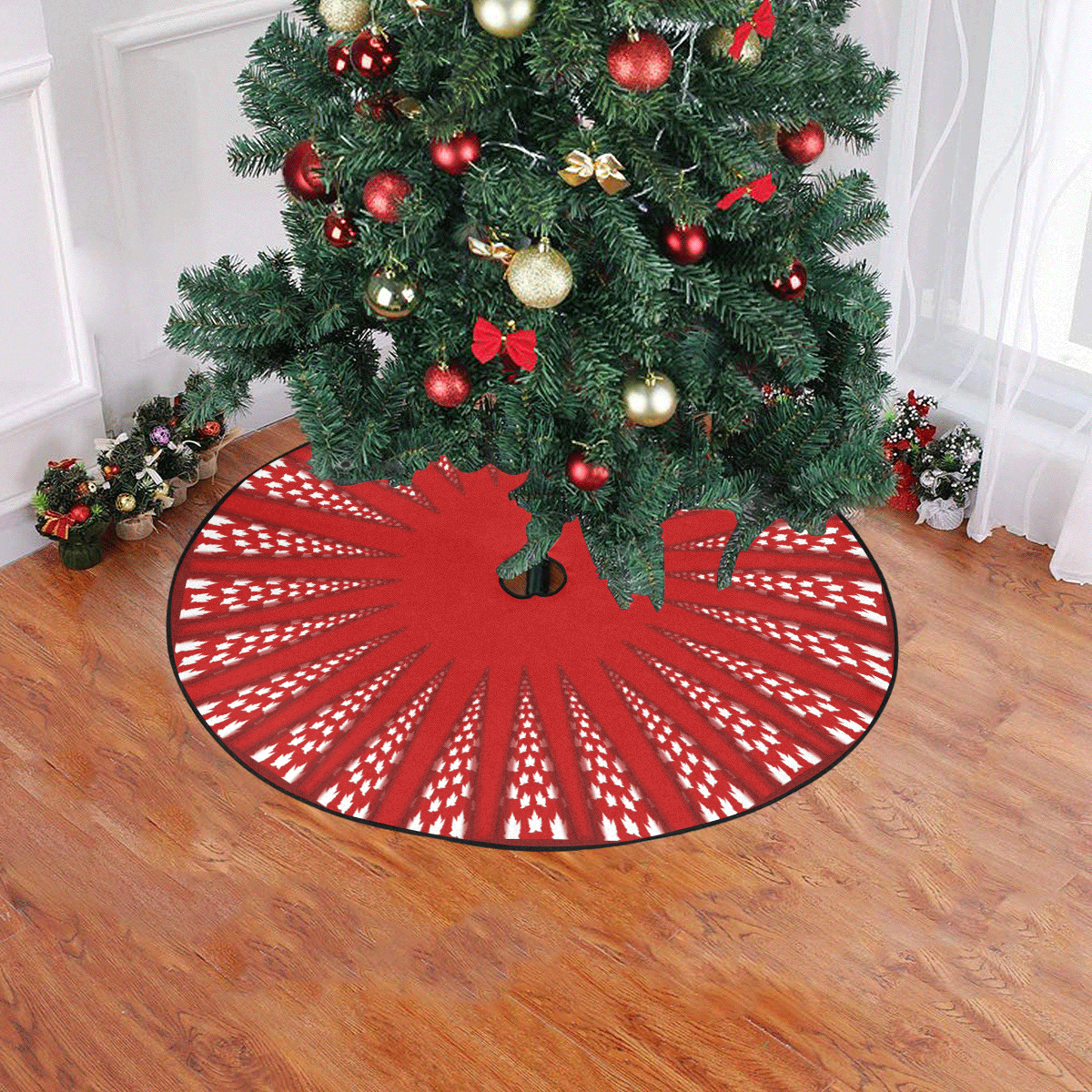 Cute Canada Christmas Tree Skirt 47" x 47"