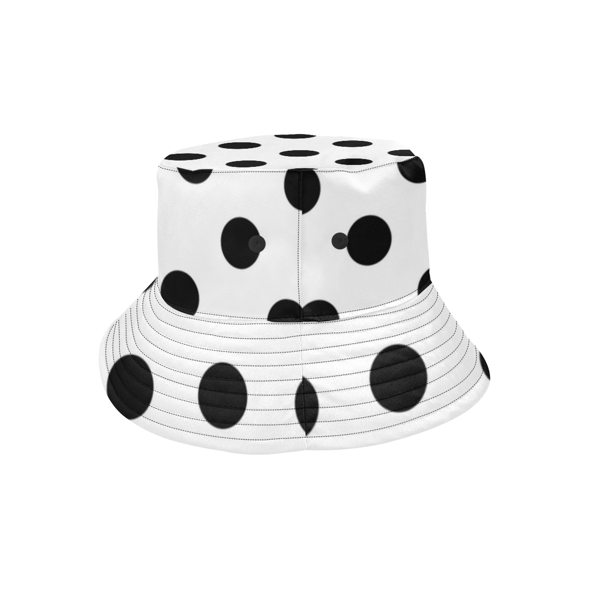 Retro Black White Dottie All Over Print Bucket Hat