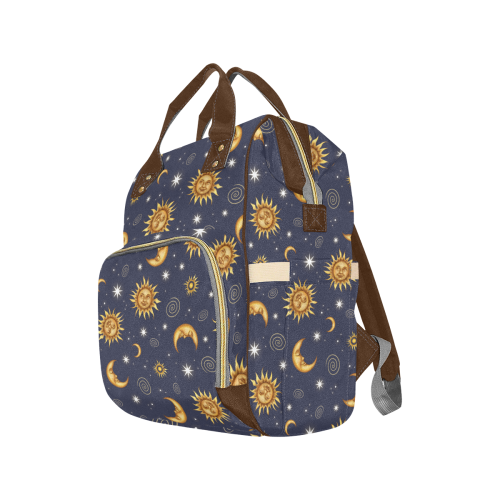 Vintage Celestial Pattern Multi-Function Diaper Backpack/Diaper Bag (Model 1688)