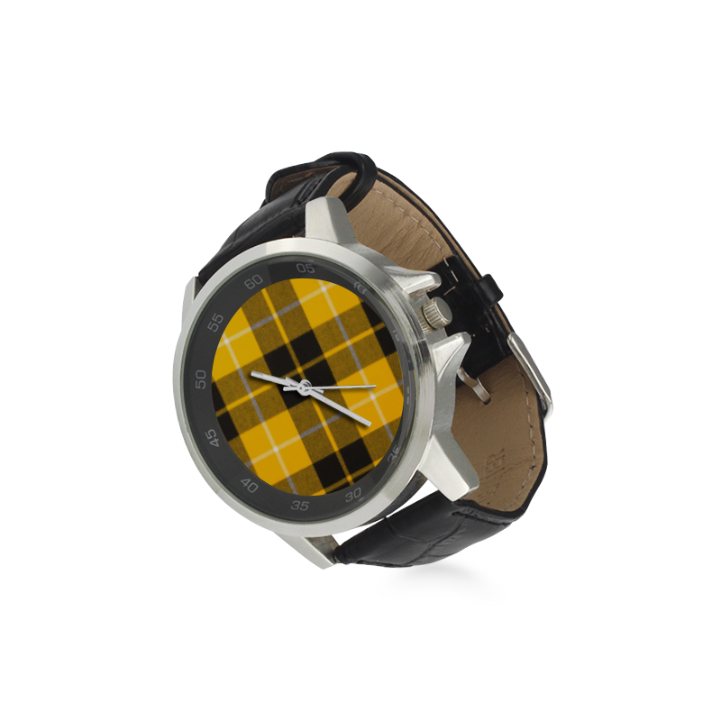 BARCLAY DRESS LIGHT MODERN TARTAN Unisex Stainless Steel Leather Strap Watch(Model 202)
