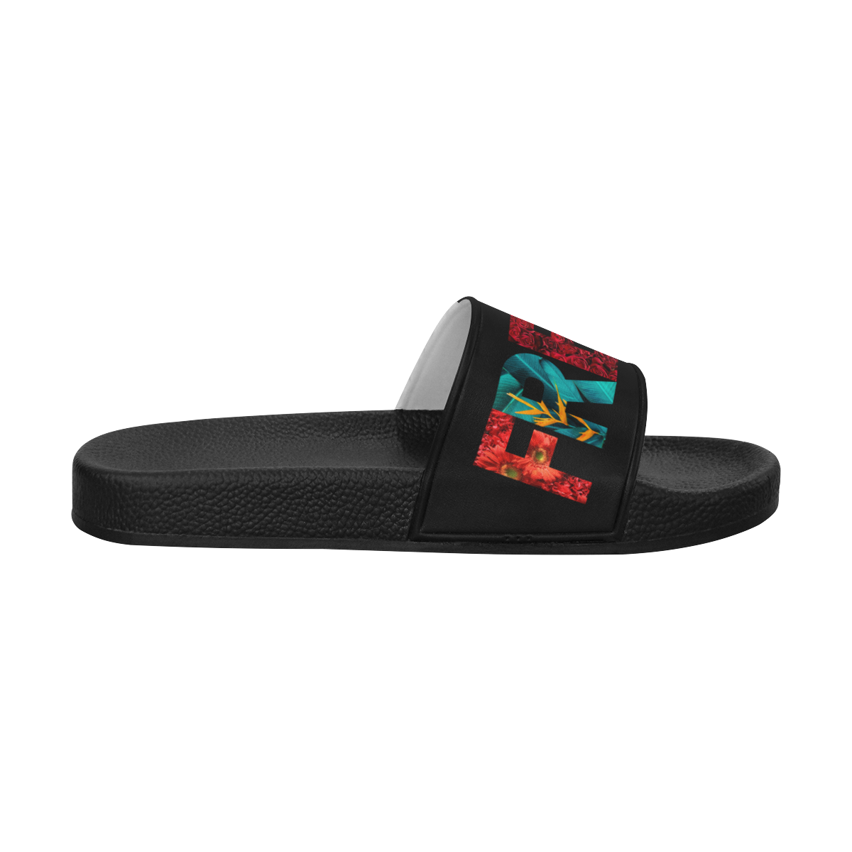 FF Slide Floral Slides Men's Slide Sandals (Model 057)