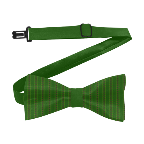 African Diagonal Green Flowers Custom Bow Tie