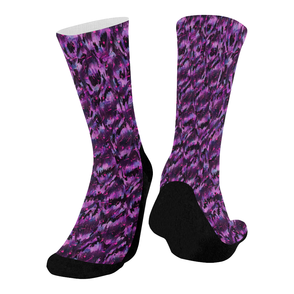 Pink Punk Mid-Calf Socks (Black Sole)