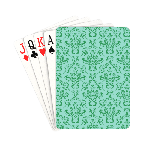 victorian teal ornamental Playing Cards 2.5"x3.5"
