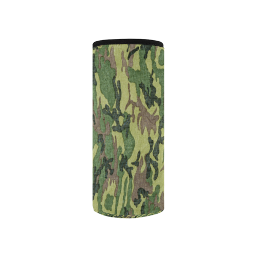 Military Camo Green Woodland Camouflage Neoprene Water Bottle Pouch/Small