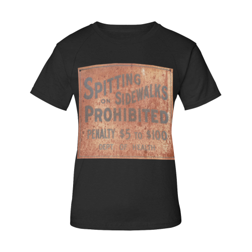 Spitting prohibited, penalty, photo Women's Raglan T-Shirt/Front Printing (Model T62)