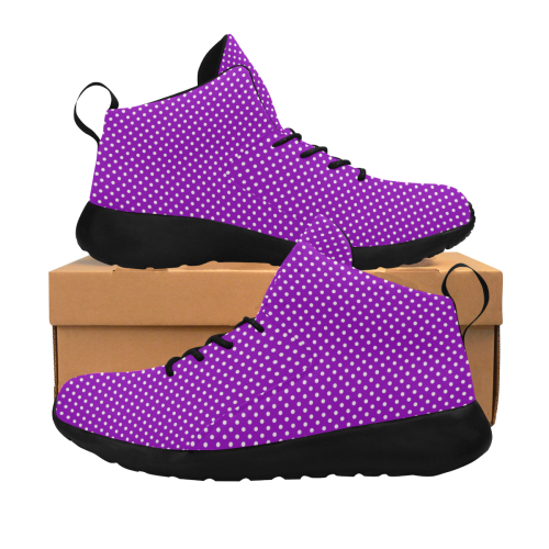 Lavander polka dots Women's Chukka Training Shoes/Large Size (Model 57502)