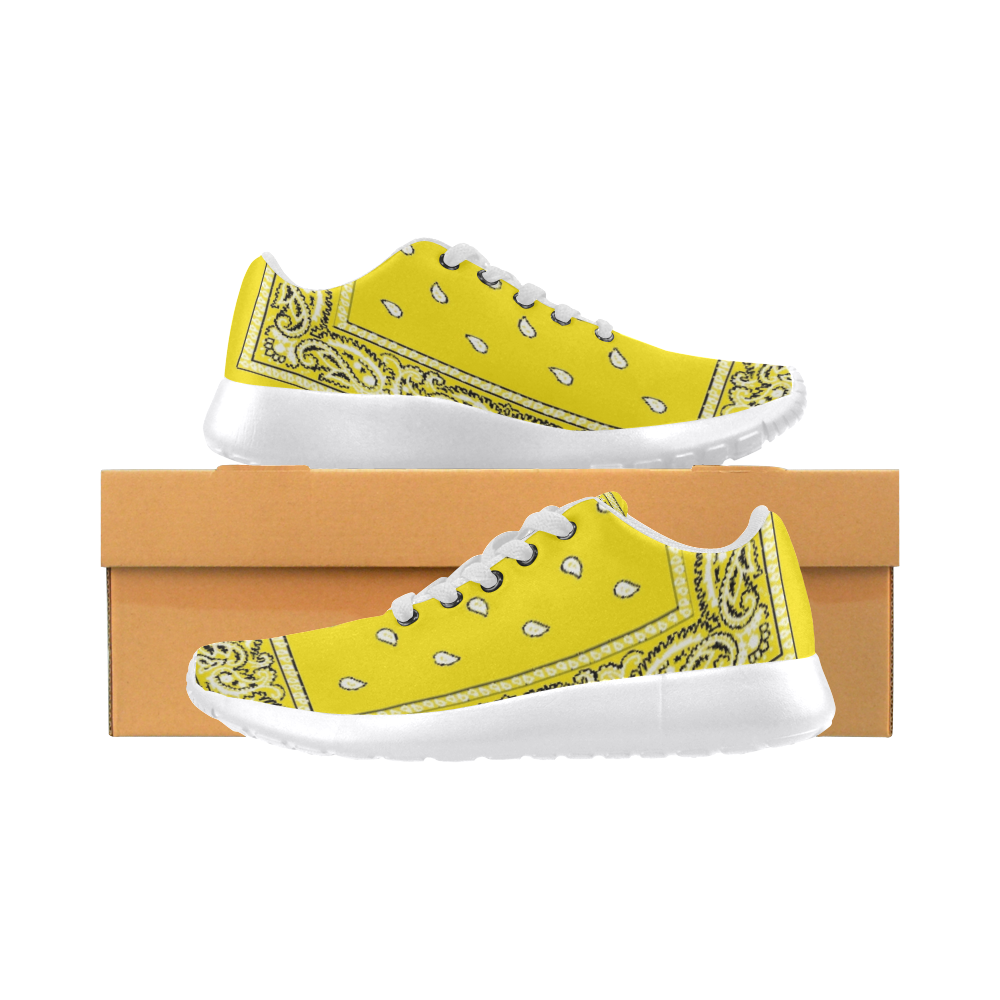 Yellow Bandana Women-White Women’s Running Shoes (Model 020)