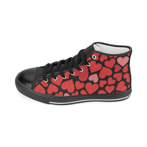Love YOU HEARTS Women's Classic High Top Canvas Shoes (Model 017)