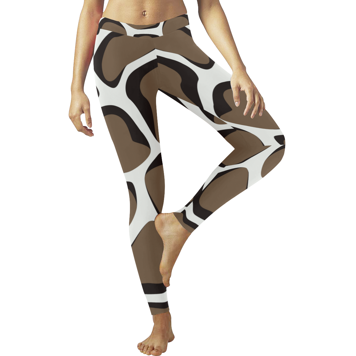 Giraffe pattern Women's Low Rise Leggings (Invisible Stitch) (Model L05)