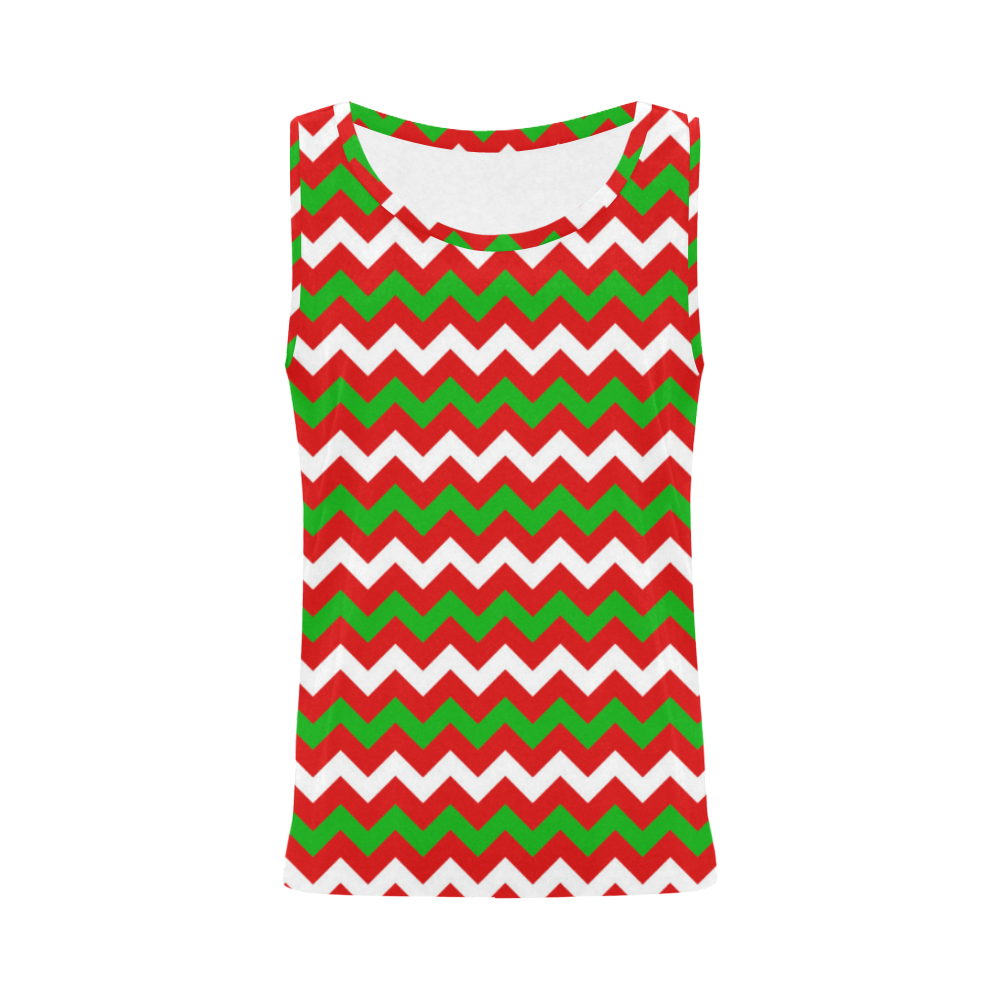 Christmas Zigzag All Over Print Tank Top for Women (Model T43)