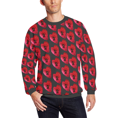 wonky pattern Men's Oversized Fleece Crew Sweatshirt (Model H18)