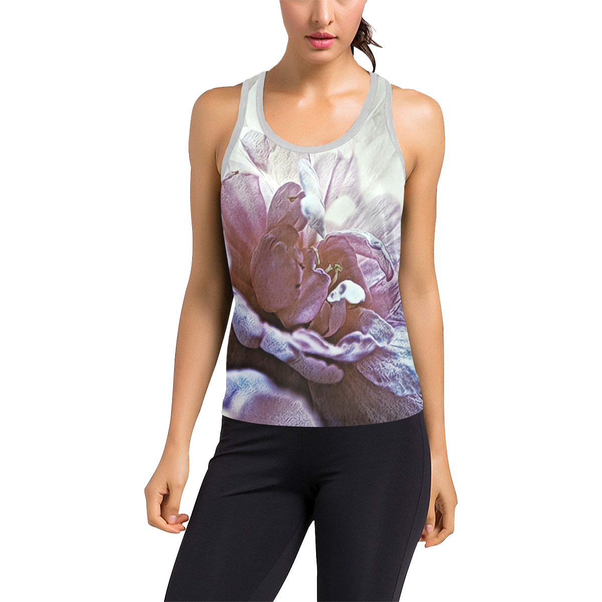 Impression Floral 10193 by JamColors Women's Racerback Tank Top (Model T60)