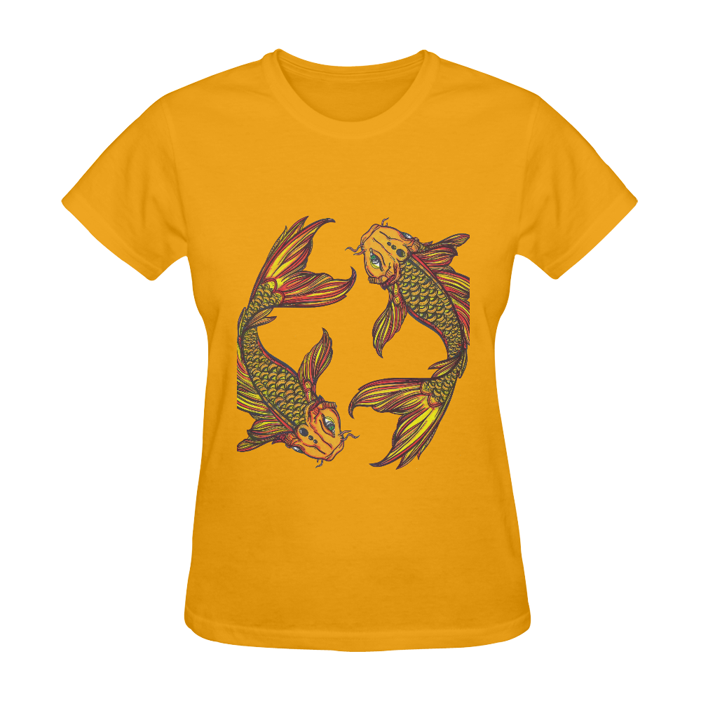 Brillant Koi Fish Orange Sunny Women's T-shirt (Model T05)