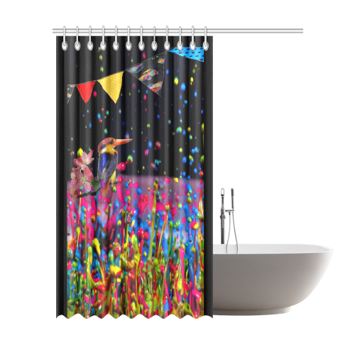 Kingfisher in a Paintscape Shower Curtain 72"x84"