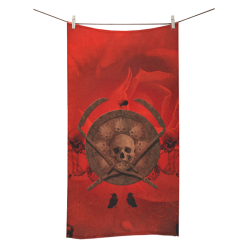 Skulls on red vintage background Bath Towel 30"x56"