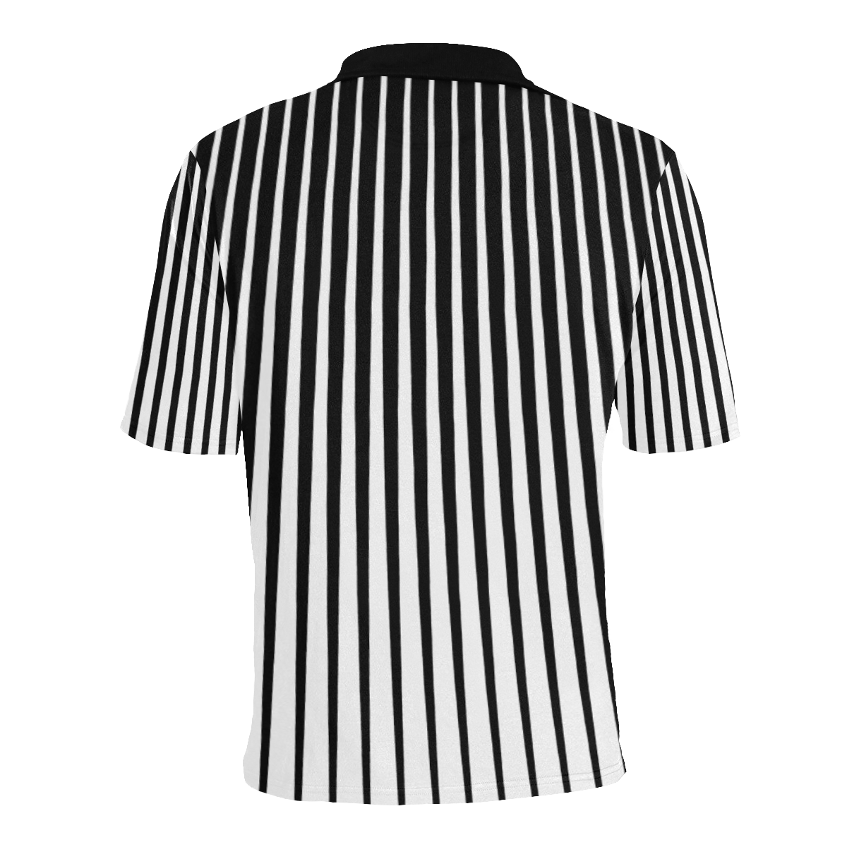 Tapered Black and White Stripes Men's All Over Print Polo Shirt (Model T55)