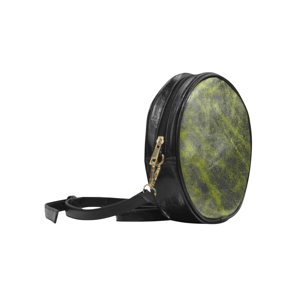 CRACKED LEATHER 2A Round Sling Bag (Model 1647)